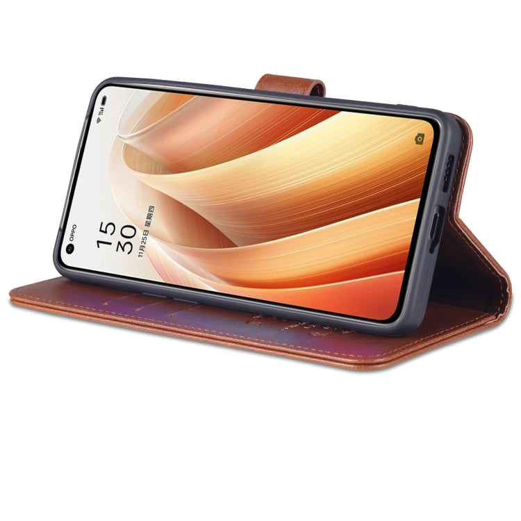 For OPPO Reno7 Pro 5G AZNS Sheepskin Texture Flip Leather Phone Case