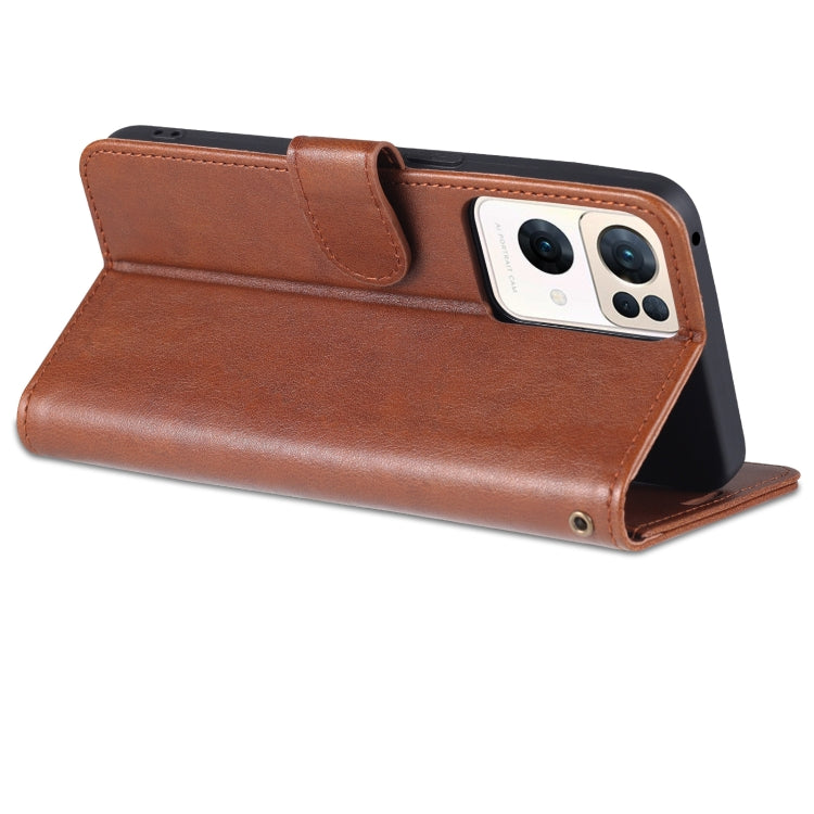 For OPPO Reno7 Pro 5G AZNS Sheepskin Texture Flip Leather Phone Case