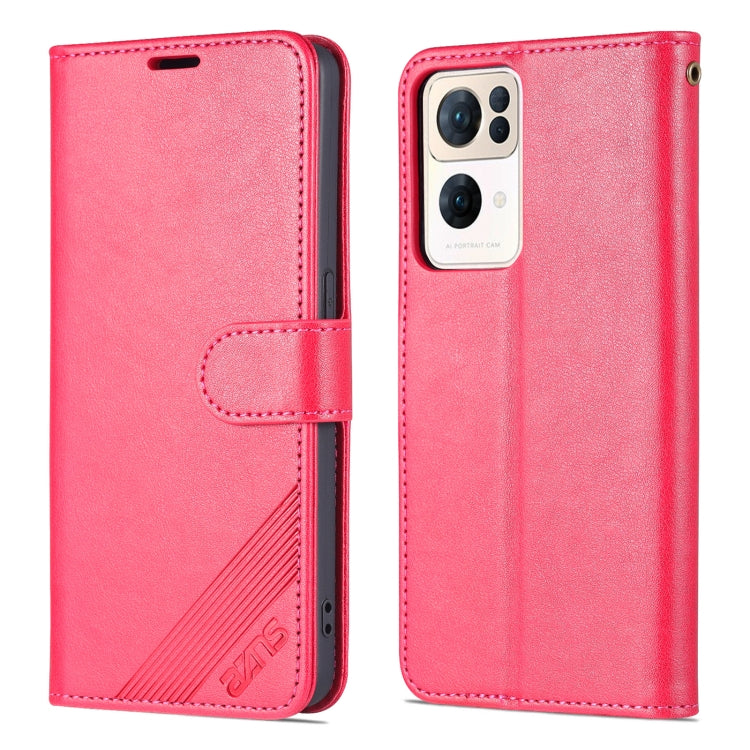 For OPPO Reno7 Pro 5G AZNS Sheepskin Texture Flip Leather Phone Case