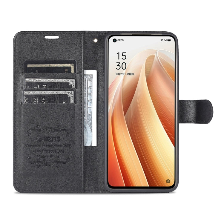 For OPPO Reno7 Pro 5G AZNS Sheepskin Texture Flip Leather Phone Case