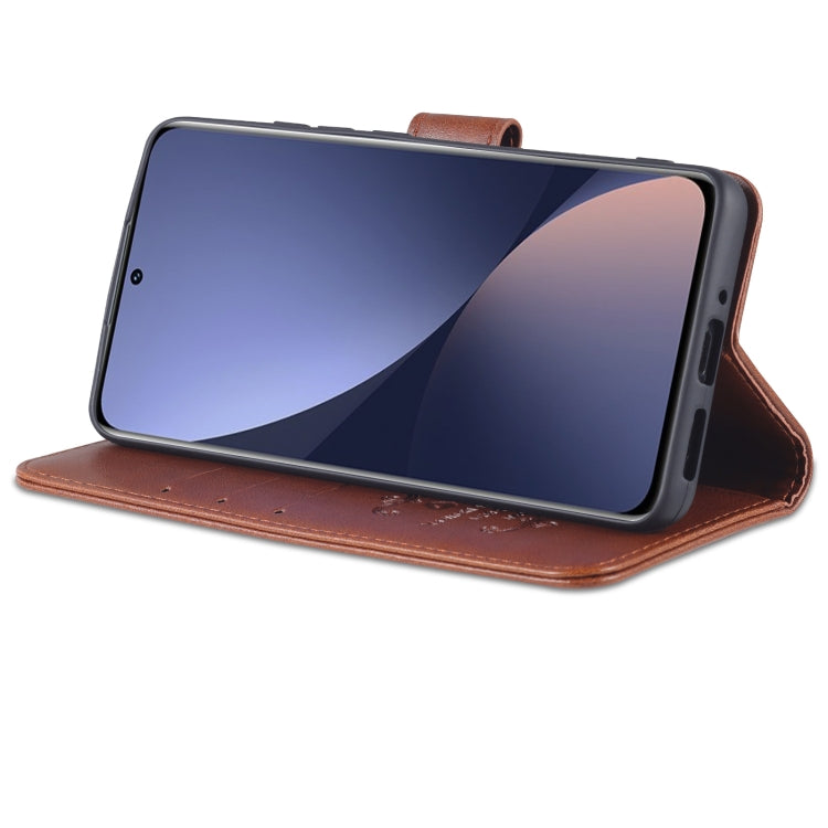 For Xiaomi 12 5G AZNS Sheepskin Texture Flip Leather Phone Case