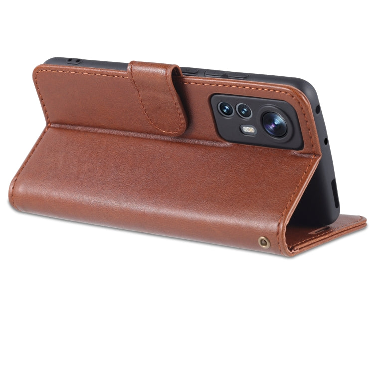 For Xiaomi 12 5G AZNS Sheepskin Texture Flip Leather Phone Case