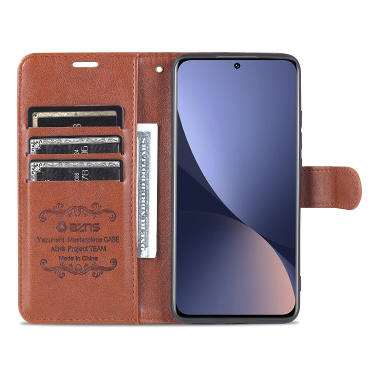 For Xiaomi 12 5G AZNS Sheepskin Texture Flip Leather Phone Case