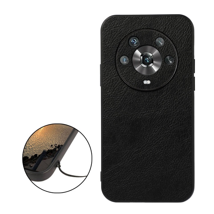 For Honor Magic4 Two-color Litchi Texture PU Phone Case
