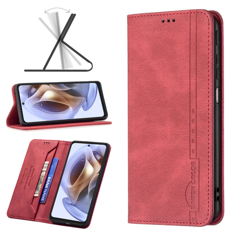 For Motorola Moto G31 / G41 Side Fingerprint Version Magnetic RFID Blocking Anti-Theft Leather Phone Case