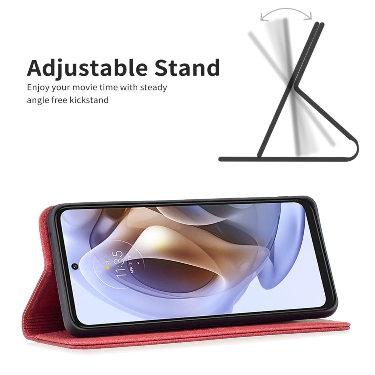 For Motorola Moto G31 / G41 Side Fingerprint Version Magnetic RFID Blocking Anti-Theft Leather Phone Case