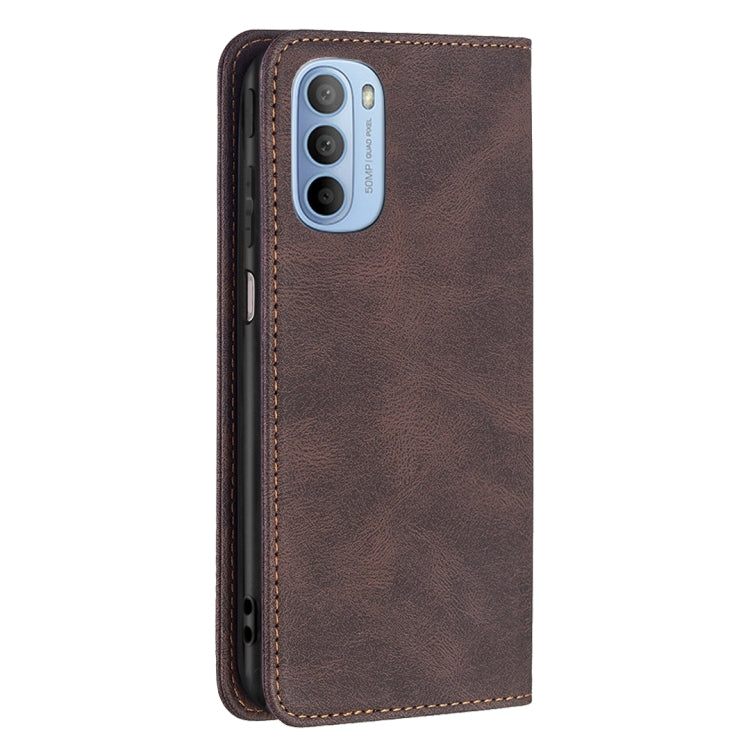 For Motorola Moto G31 / G41 Side Fingerprint Version Magnetic RFID Blocking Anti-Theft Leather Phone Case