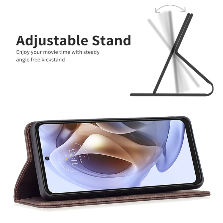 For Motorola Moto G31 / G41 Side Fingerprint Version Magnetic RFID Blocking Anti-Theft Leather Phone Case