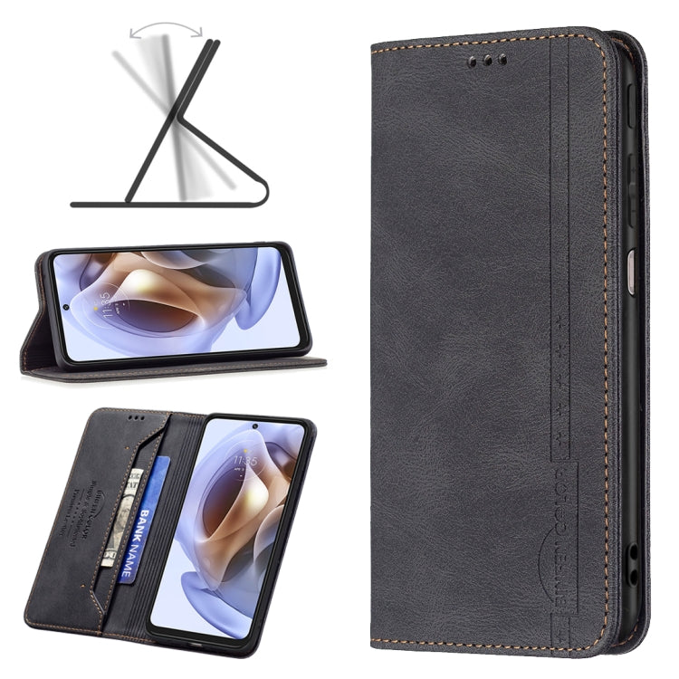 For Motorola Moto G31 / G41 Side Fingerprint Version Magnetic RFID Blocking Anti-Theft Leather Phone Case
