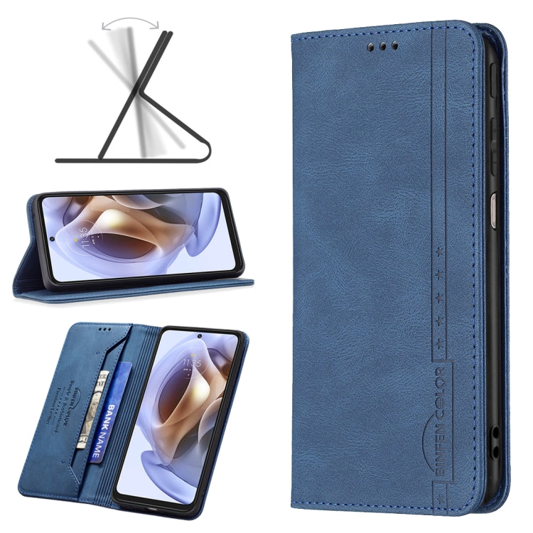 For Motorola Moto G31 / G41 Side Fingerprint Version Magnetic RFID Blocking Anti-Theft Leather Phone Case