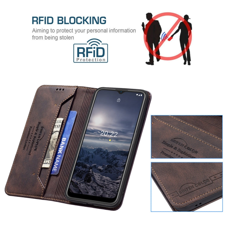 For Nokia G21 / G11 Magnetic RFID Blocking Anti-Theft Leather Phone Case