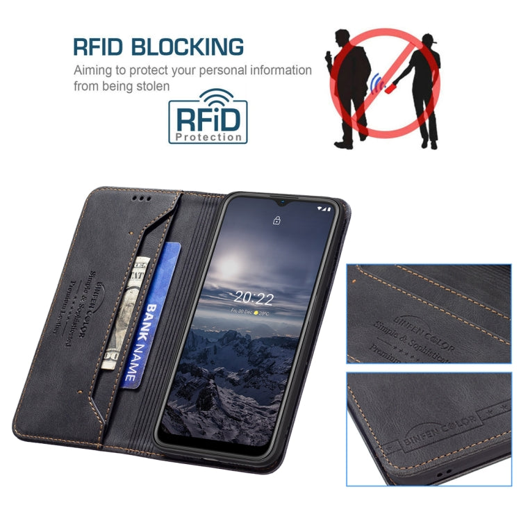 For Nokia G21 / G11 Magnetic RFID Blocking Anti-Theft Leather Phone Case