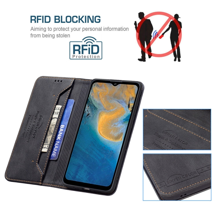 For ZTE Blade A51 Magnetic RFID Blocking Anti-Theft Leather Phone Case
