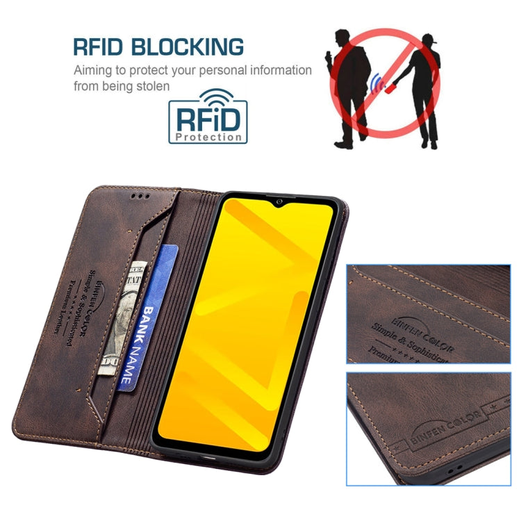For ZTE Blade A71 Magnetic RFID Blocking Anti-Theft Leather Phone Case