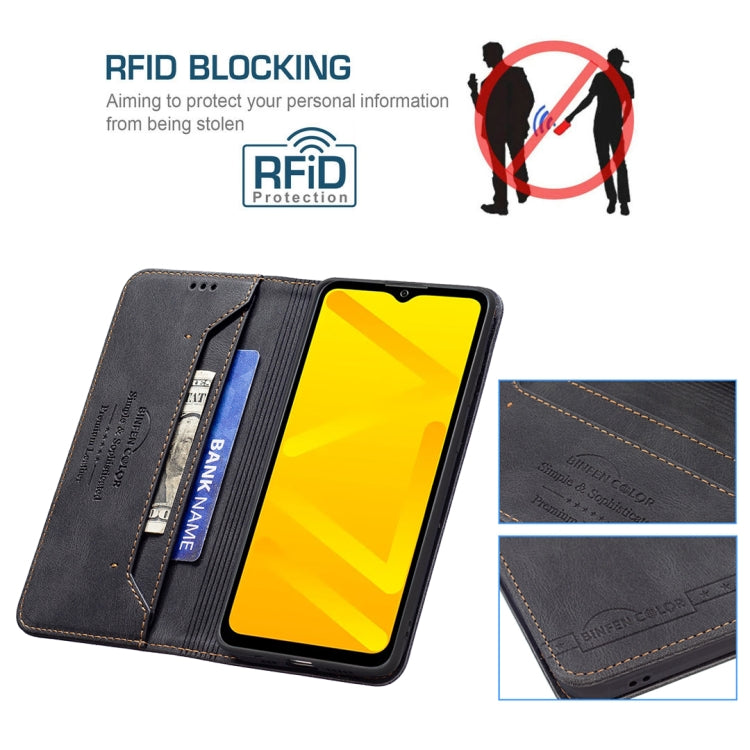 For ZTE Blade A71 Magnetic RFID Blocking Anti-Theft Leather Phone Case