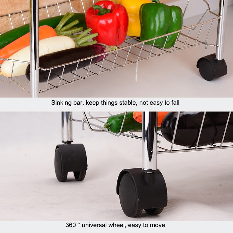 Kitchen Trolley Rack Condiment Shelf with Pulley, Size:3-layer