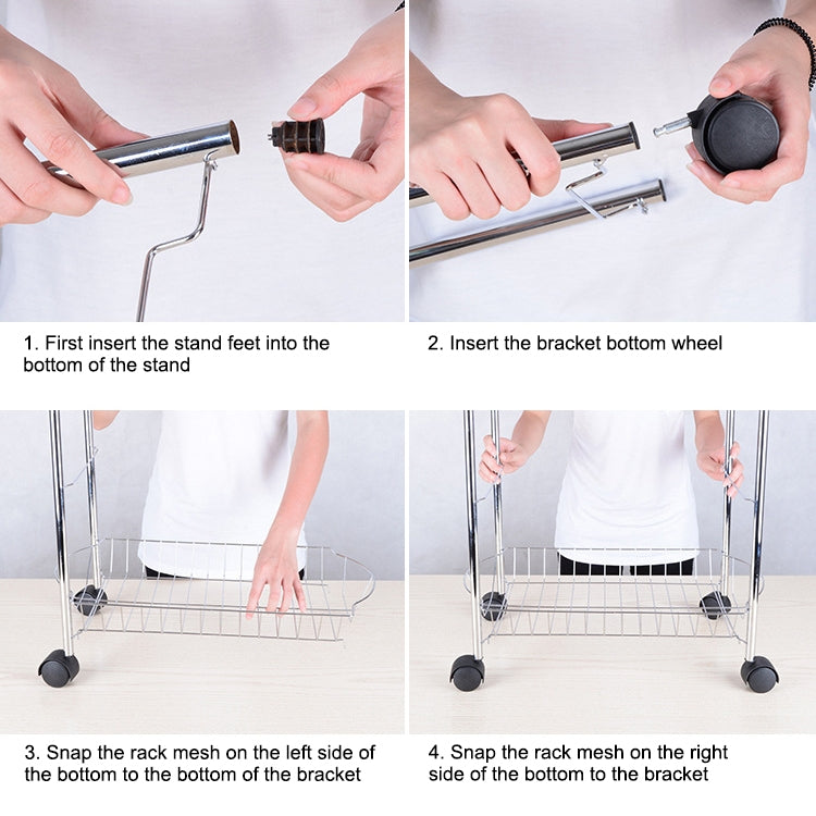 Kitchen Trolley Rack Condiment Shelf with Pulley, Size:4-layer