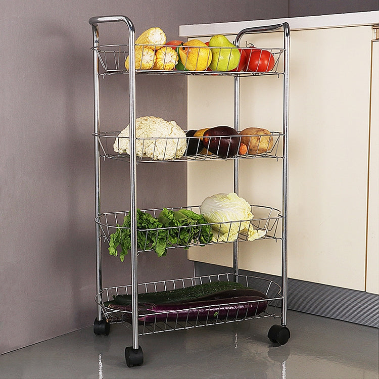 Kitchen Trolley Rack Condiment Shelf with Pulley, Size:4-layer