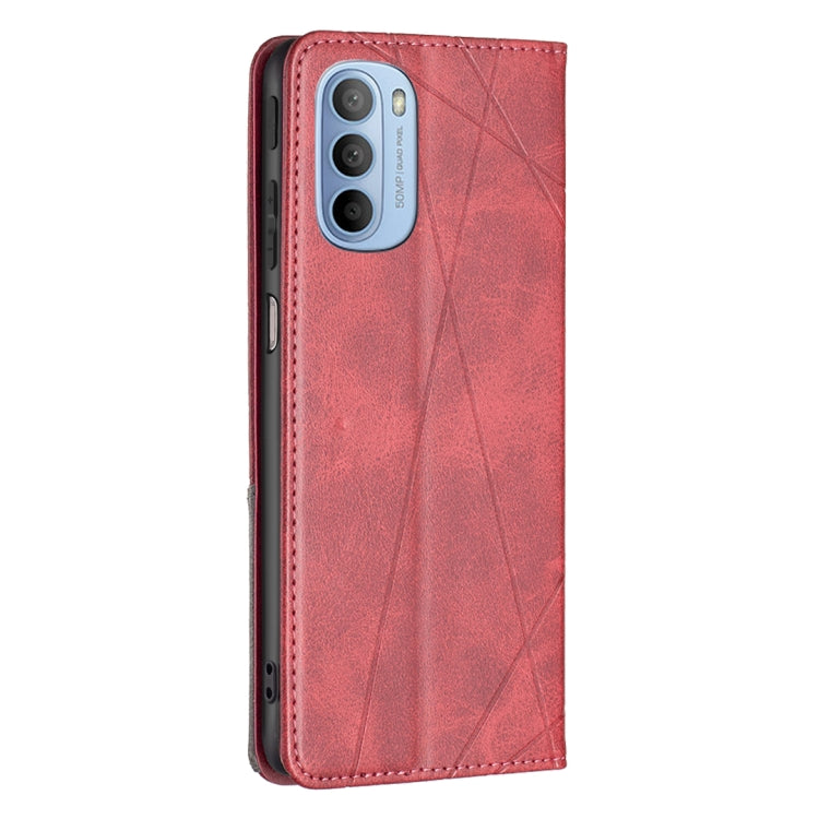 For Motorola Moto G31 / G41 Side Fingerprint Version Prismatic Invisible Magnetic Leather Phone Case