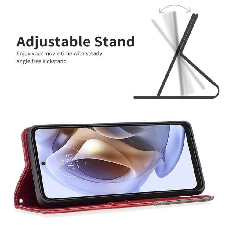 For Motorola Moto G31 / G41 Side Fingerprint Version Prismatic Invisible Magnetic Leather Phone Case
