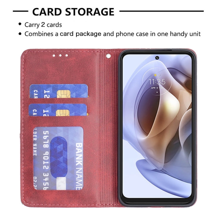 For Motorola Moto G31 / G41 Side Fingerprint Version Prismatic Invisible Magnetic Leather Phone Case