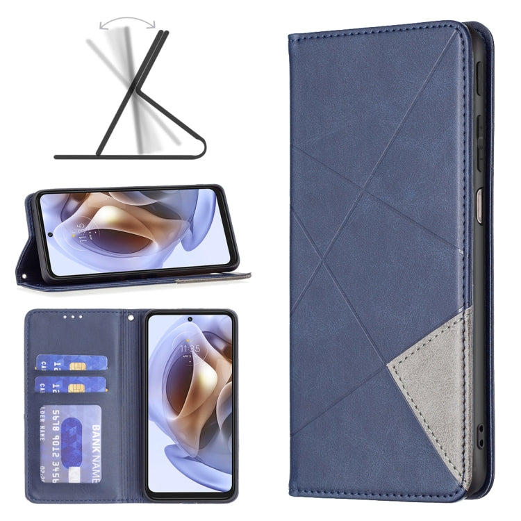 For Motorola Moto G31 / G41 Side Fingerprint Version Prismatic Invisible Magnetic Leather Phone Case