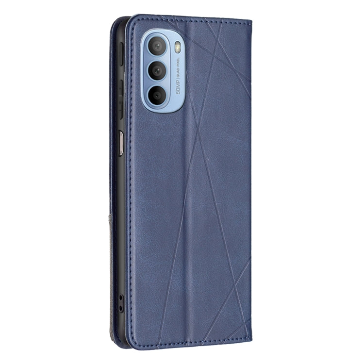 For Motorola Moto G31 / G41 Side Fingerprint Version Prismatic Invisible Magnetic Leather Phone Case