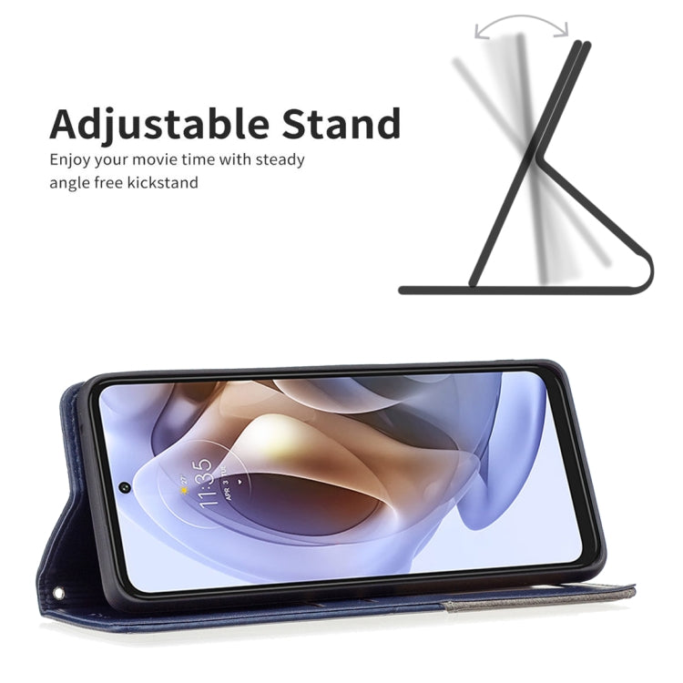 For Motorola Moto G31 / G41 Side Fingerprint Version Prismatic Invisible Magnetic Leather Phone Case