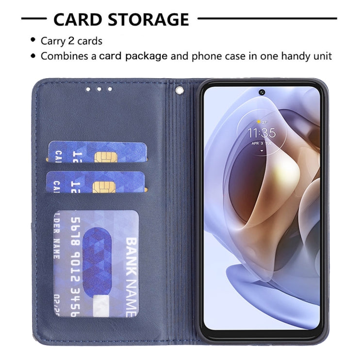 For Motorola Moto G31 / G41 Side Fingerprint Version Prismatic Invisible Magnetic Leather Phone Case