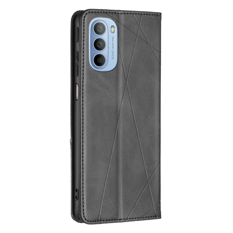 For Motorola Moto G31 / G41 Side Fingerprint Version Prismatic Invisible Magnetic Leather Phone Case