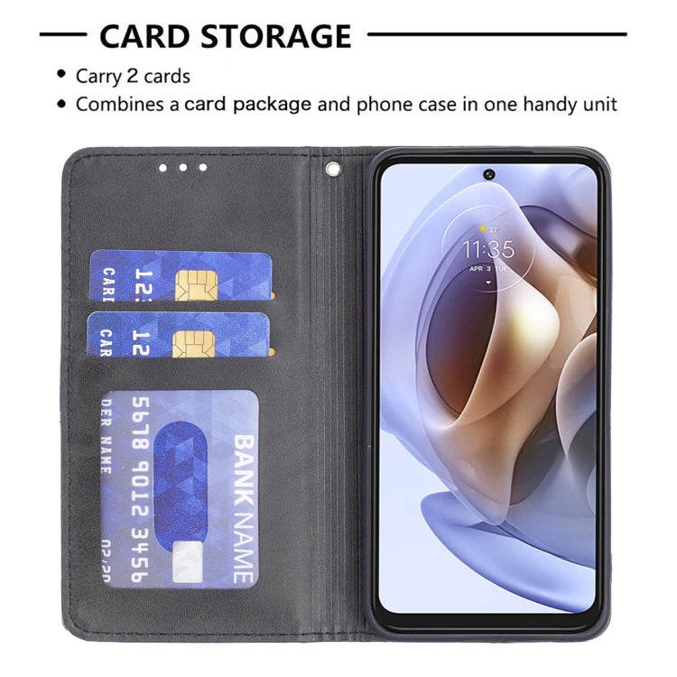 For Motorola Moto G31 / G41 Side Fingerprint Version Prismatic Invisible Magnetic Leather Phone Case