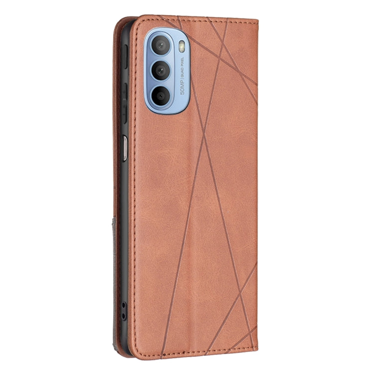 For Motorola Moto G31 / G41 Side Fingerprint Version Prismatic Invisible Magnetic Leather Phone Case