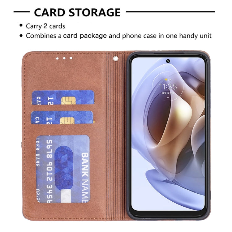 For Motorola Moto G31 / G41 Side Fingerprint Version Prismatic Invisible Magnetic Leather Phone Case
