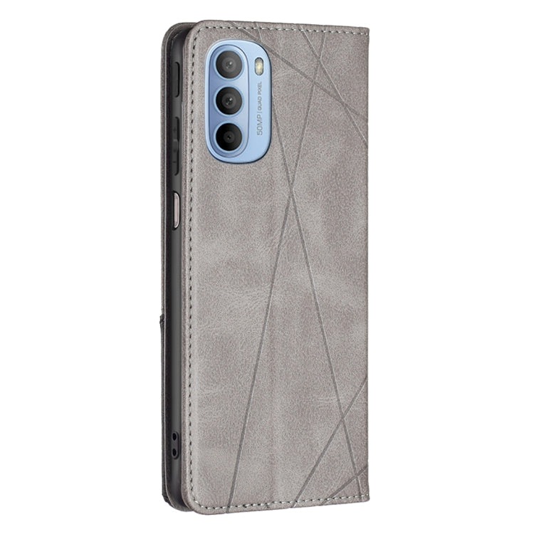 For Motorola Moto G31 / G41 Side Fingerprint Version Prismatic Invisible Magnetic Leather Phone Case