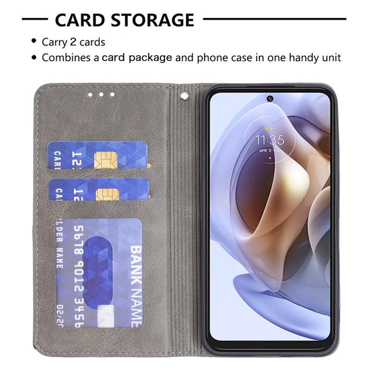 For Motorola Moto G31 / G41 Side Fingerprint Version Prismatic Invisible Magnetic Leather Phone Case