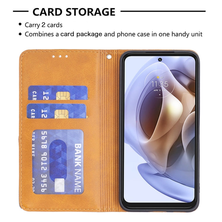 For Motorola Moto G31 / G41 Side Fingerprint Version Prismatic Invisible Magnetic Leather Phone Case
