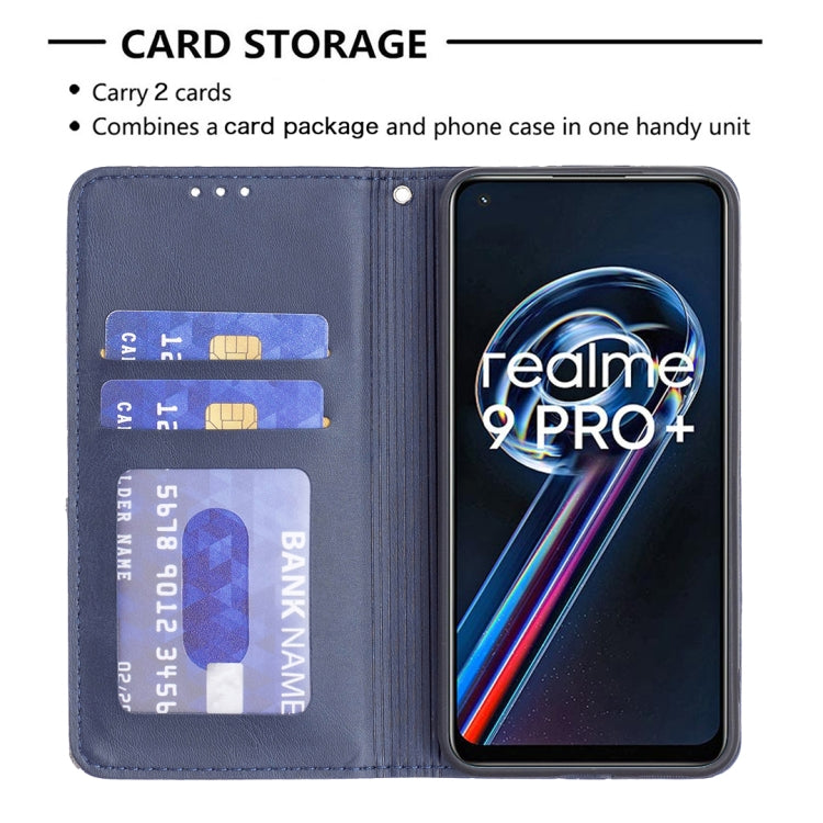 For OPPO Realme 9 Pro+ Prismatic Invisible Magnetic Leather Phone Case