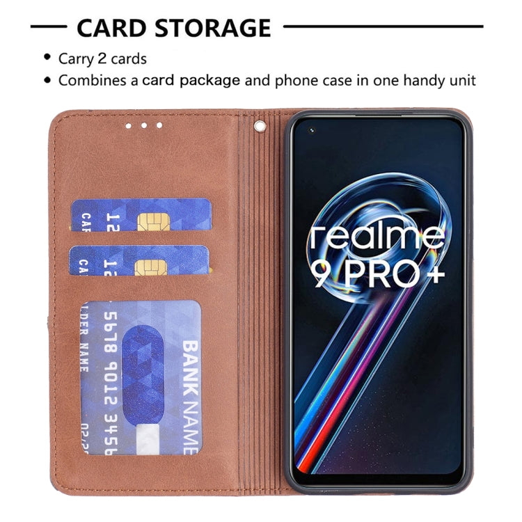 For OPPO Realme 9 Pro+ Prismatic Invisible Magnetic Leather Phone Case