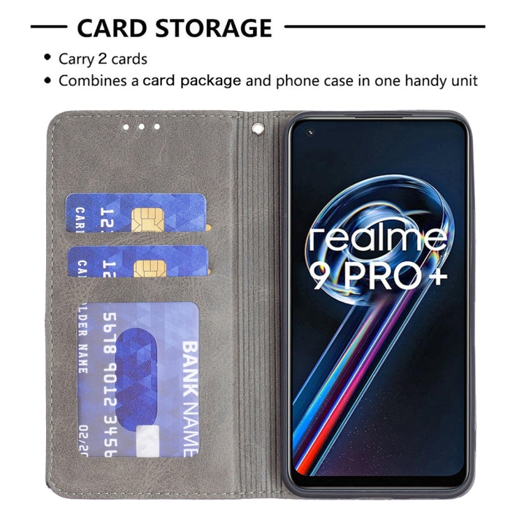 For OPPO Realme 9 Pro+ Prismatic Invisible Magnetic Leather Phone Case