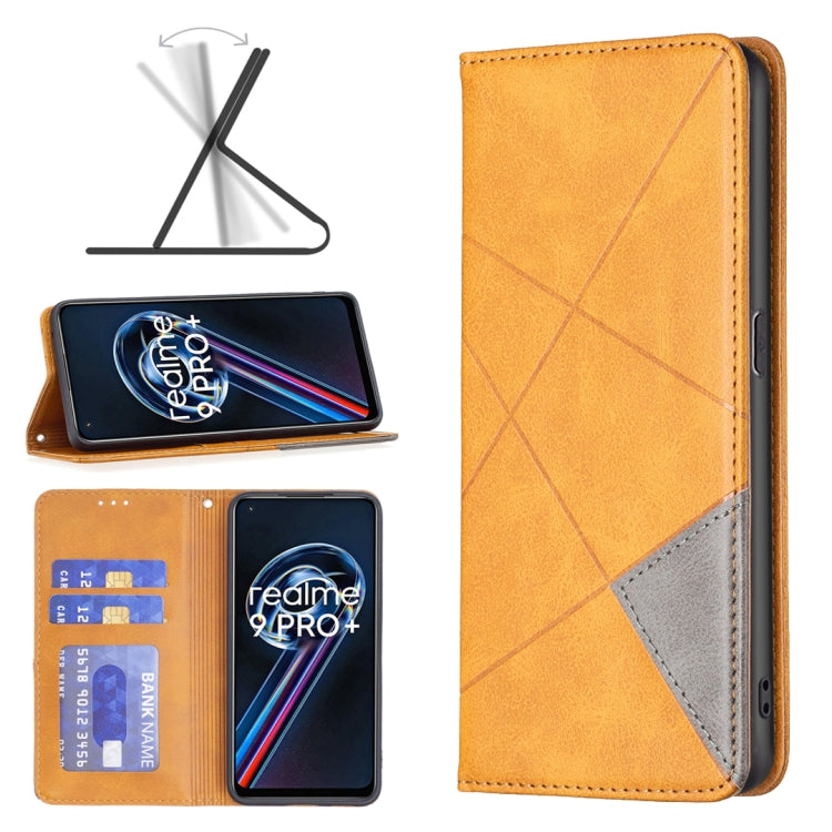 For OPPO Realme 9 Pro+ Prismatic Invisible Magnetic Leather Phone Case