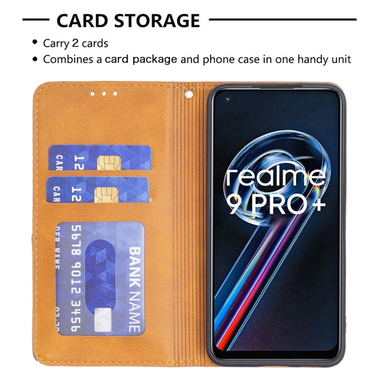 For OPPO Realme 9 Pro+ Prismatic Invisible Magnetic Leather Phone Case