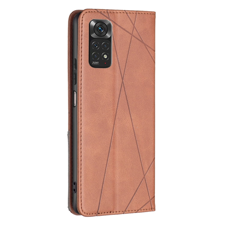 For Xiaomi Redmi Note 11 International Version Prismatic Invisible Magnetic Leather Phone Case
