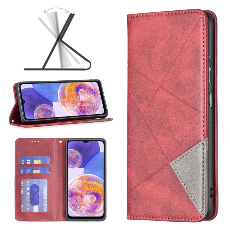 For Samsung Galaxy A23 5G Prismatic Invisible Magnetic Leather Phone Case