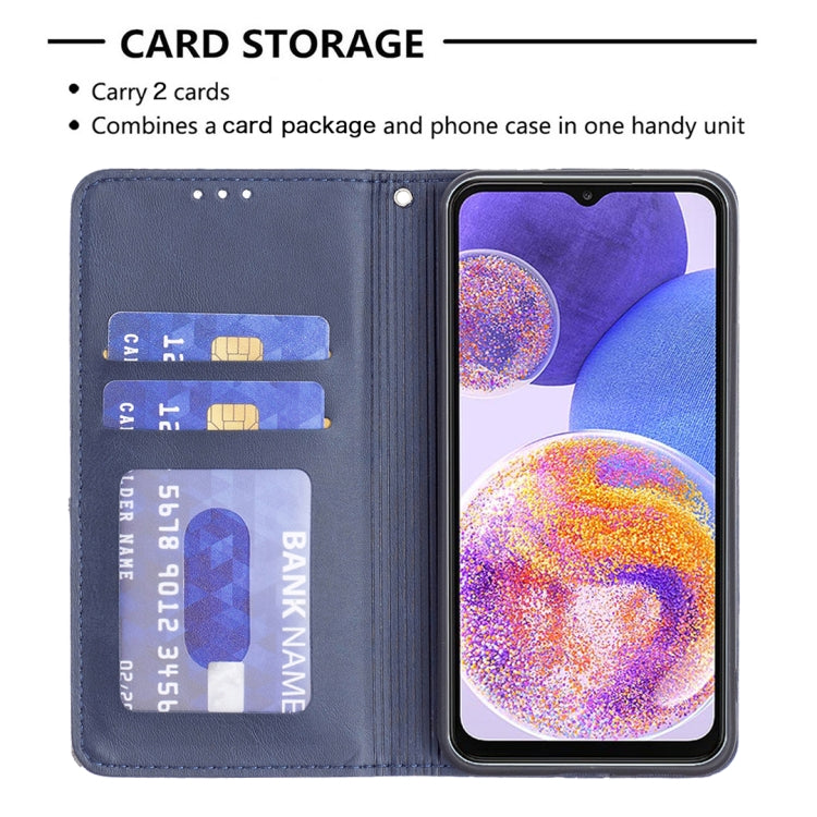 For Samsung Galaxy A23 5G Prismatic Invisible Magnetic Leather Phone Case