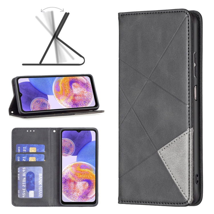 For Samsung Galaxy A23 5G Prismatic Invisible Magnetic Leather Phone Case