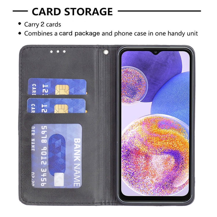 For Samsung Galaxy A23 5G Prismatic Invisible Magnetic Leather Phone Case