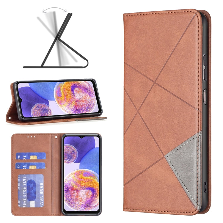 For Samsung Galaxy A23 5G Prismatic Invisible Magnetic Leather Phone Case