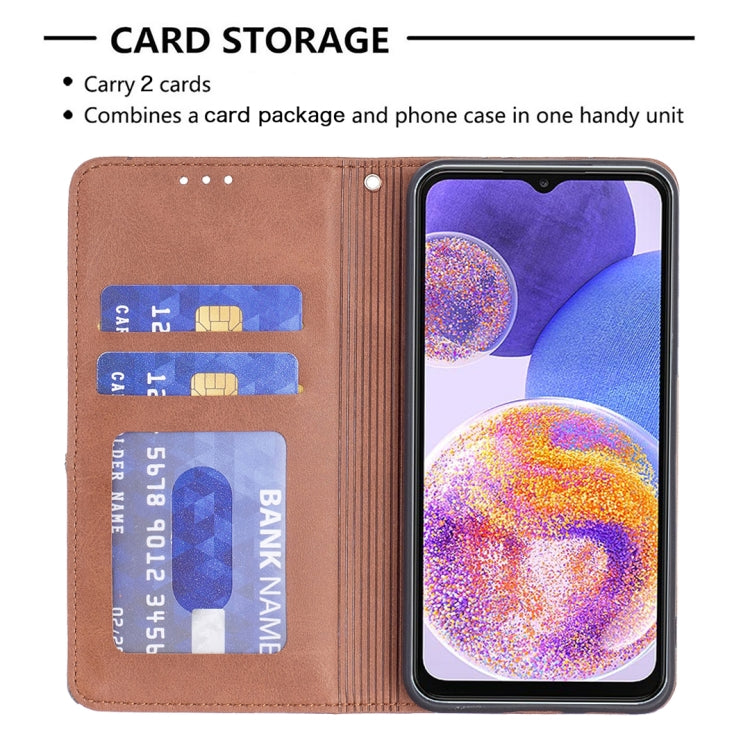 For Samsung Galaxy A23 5G Prismatic Invisible Magnetic Leather Phone Case