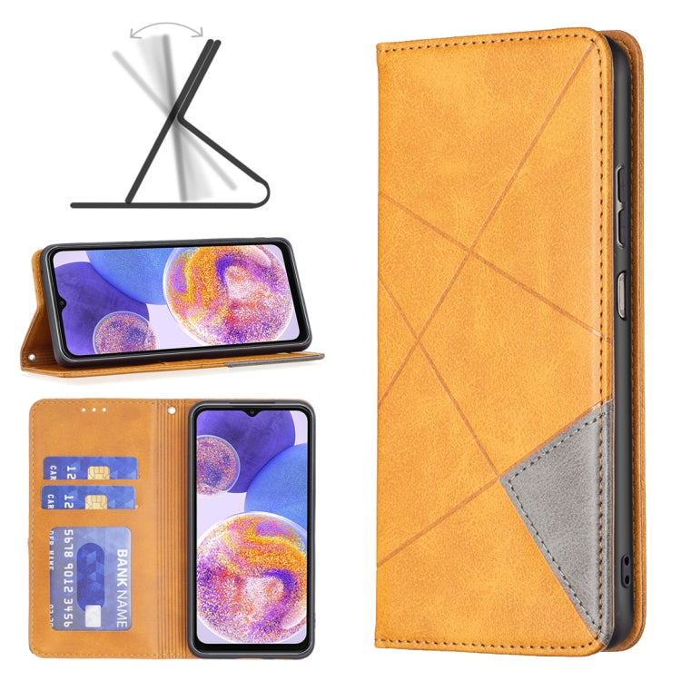 For Samsung Galaxy A23 5G Prismatic Invisible Magnetic Leather Phone Case