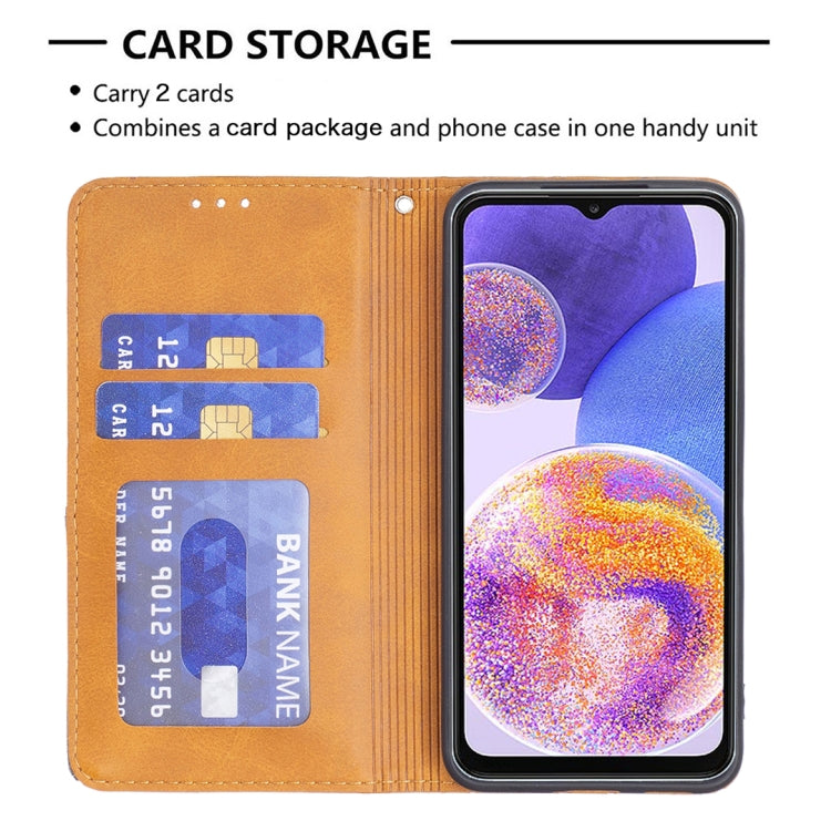 For Samsung Galaxy A23 5G Prismatic Invisible Magnetic Leather Phone Case